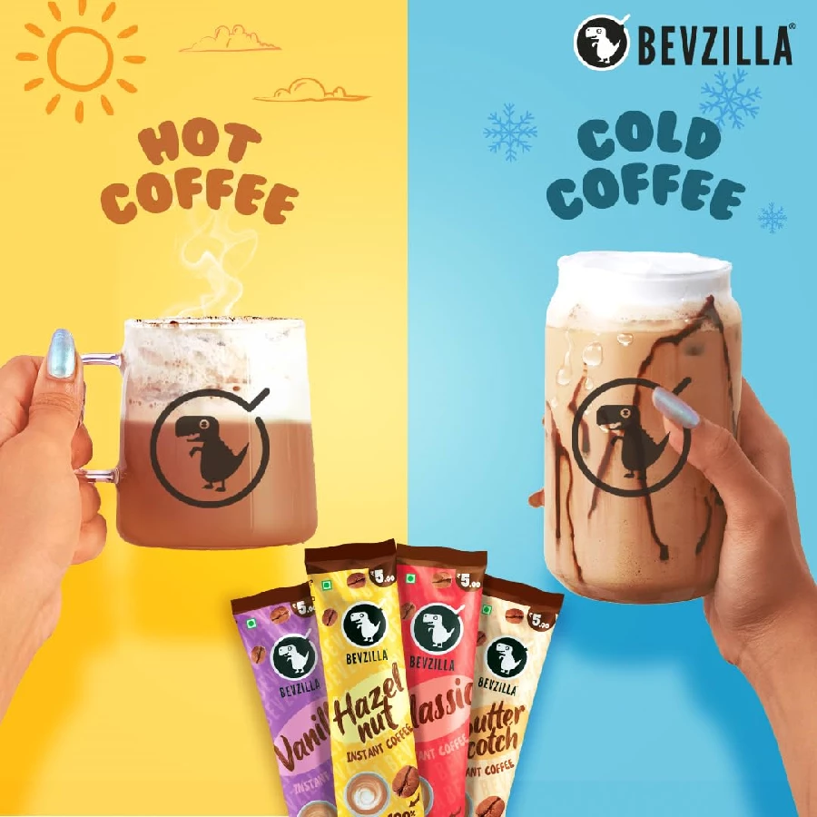 Bevzilla 60 Instant Coffee Powder Sachets(4 Flavours), 60 Sachets-5.webp
